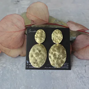 Hammered Brass Pendant Studs