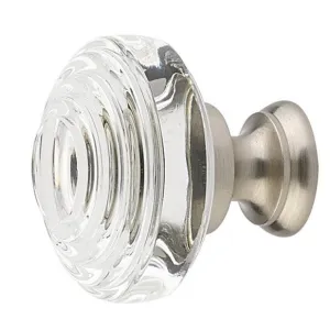 1 1/4 Inch Clear Crystal Glass Deco Cabinet & Furniture Knob