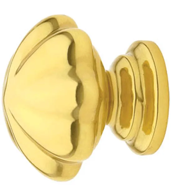 1 1/4 Inch Solid Brass Melon Cabinet & Furniture Knob