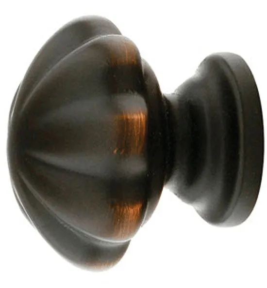 1 1/4 Inch Solid Brass Melon Cabinet & Furniture Knob