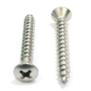 10 X 5/8" Stainless Oval Head Phillips Wood Screw (100pc) 18-8 (304) Stainless Steel