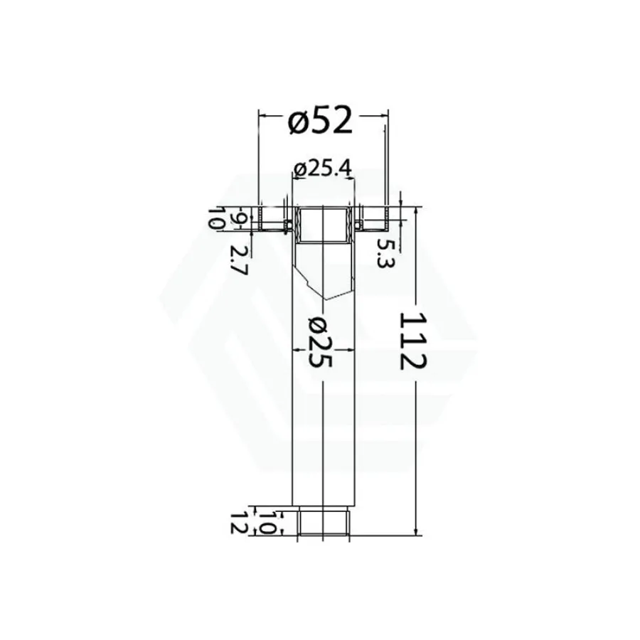 100mm/470mm Brass Round Vertical Shower Arm Chrome