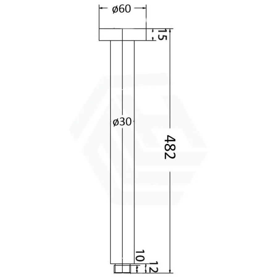 100mm/470mm Brass Round Vertical Shower Arm Chrome