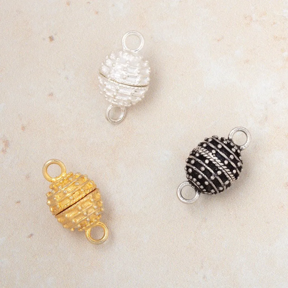 10mm Miligrain Beehive Design Magnetic Clasp 1 piece