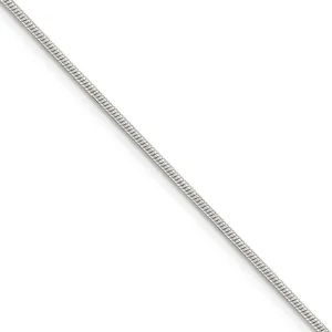 1.25mm, Sterling Silver Round Solid Snake Chain Anklet or Bracelet