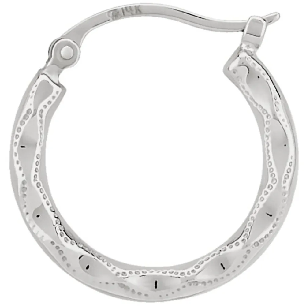 14k Fancy Scallop Hoops