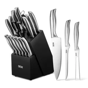 16-Piece Set: Deik Kitchen Knife Set with Wood Block