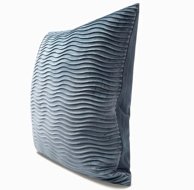 Abstract Blue Decorative Throw Pillows, Large Simple Throw Pillow for Interior Design, Geomeric Contemporary Square Modern Throw Pillows for Couch