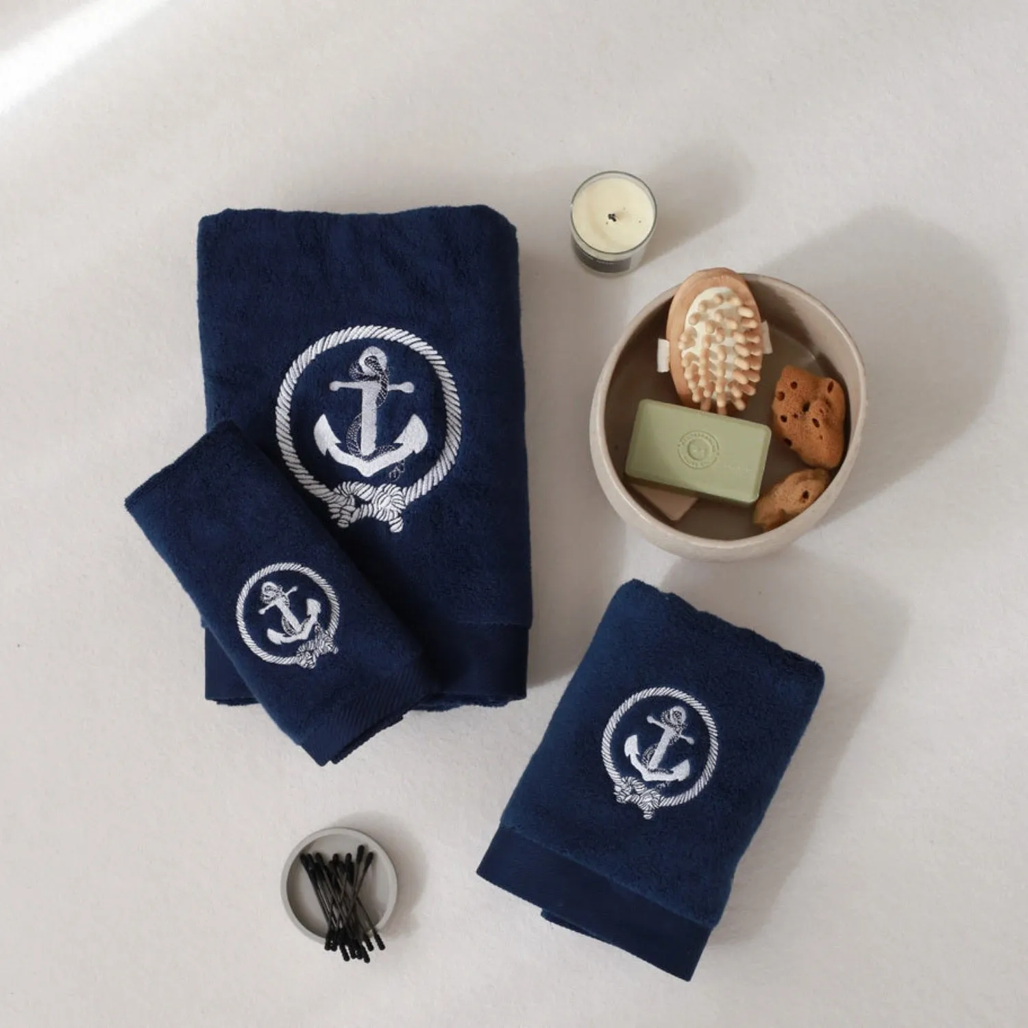 Anchor Embroidery Bath Towel