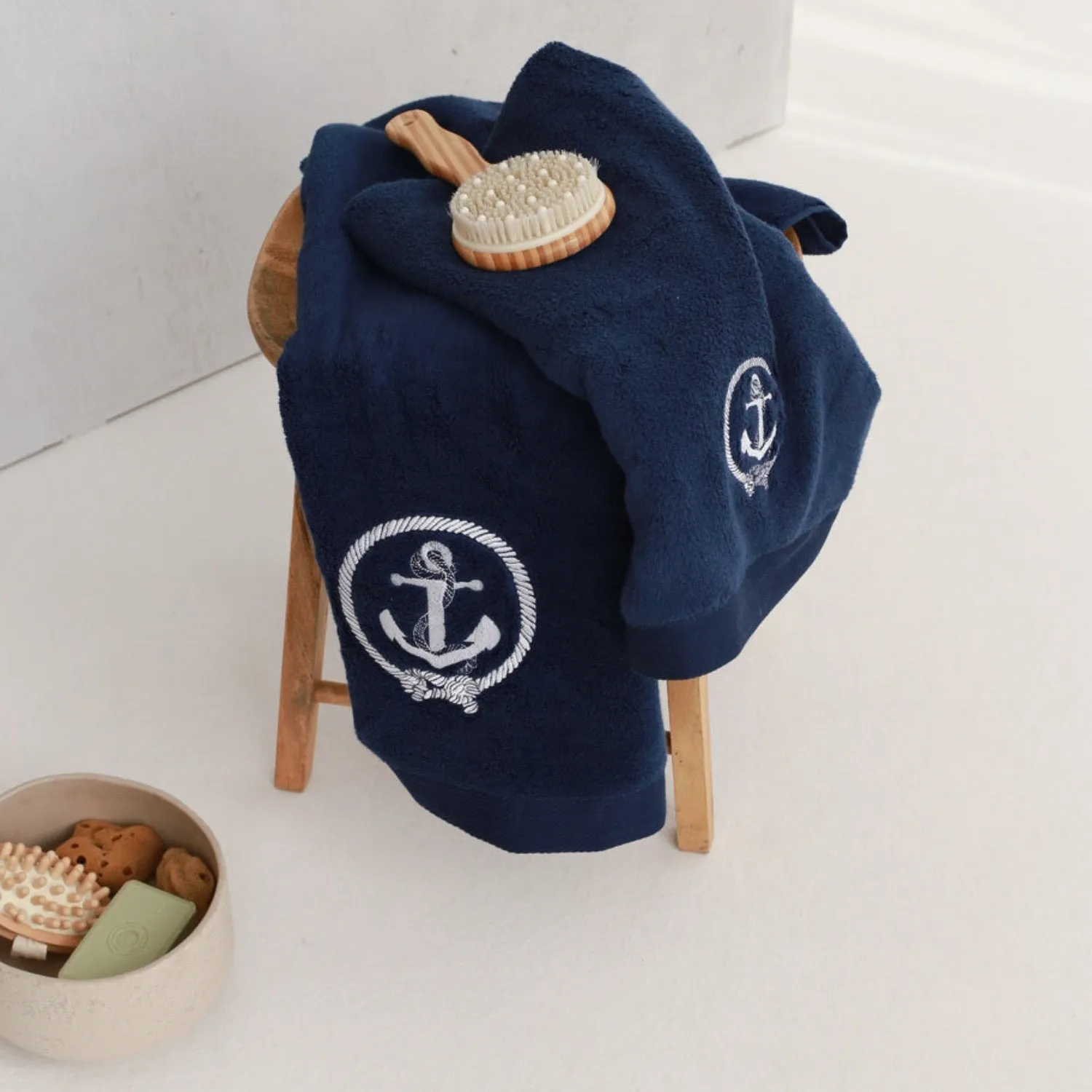 Anchor Embroidery Bath Towel