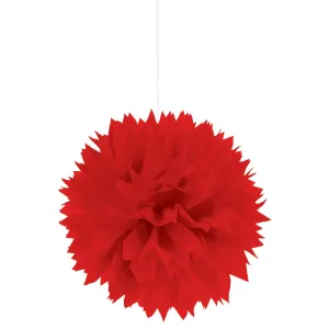 Apple Red  Fluffy Paper Decoration 3pcs