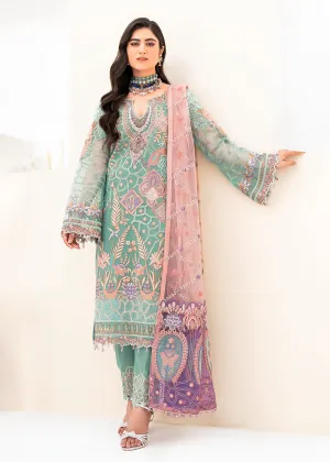 Aqua Green Organza Suit - Ramsha Minhal Collection Vol 8 - #M-807