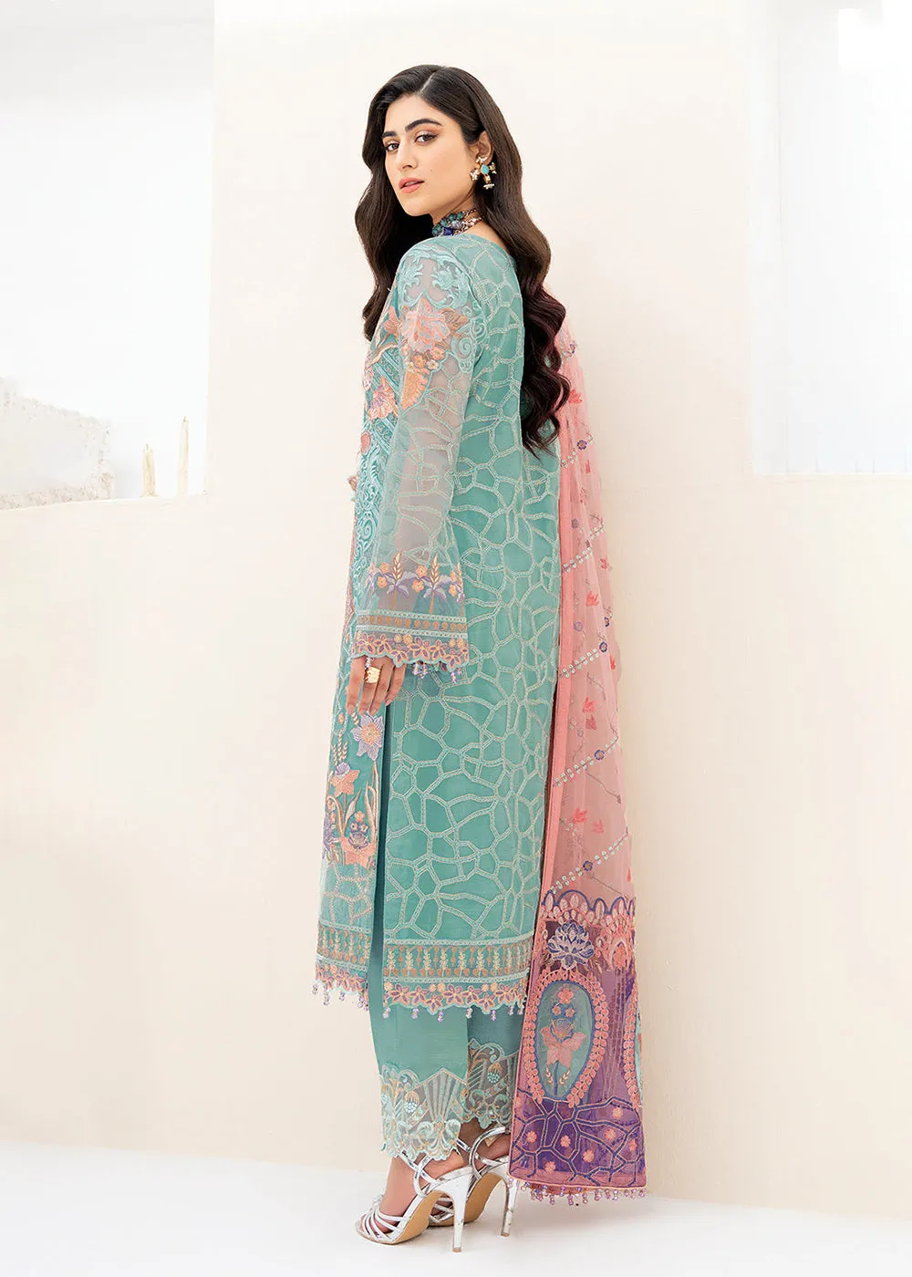 Aqua Green Organza Suit - Ramsha Minhal Collection Vol 8 - #M-807