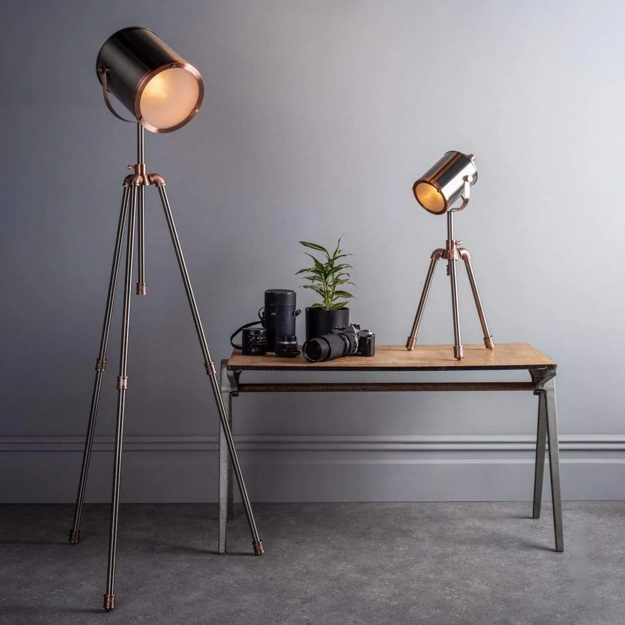 Aragon Antique Copper & Silver Table Lamp