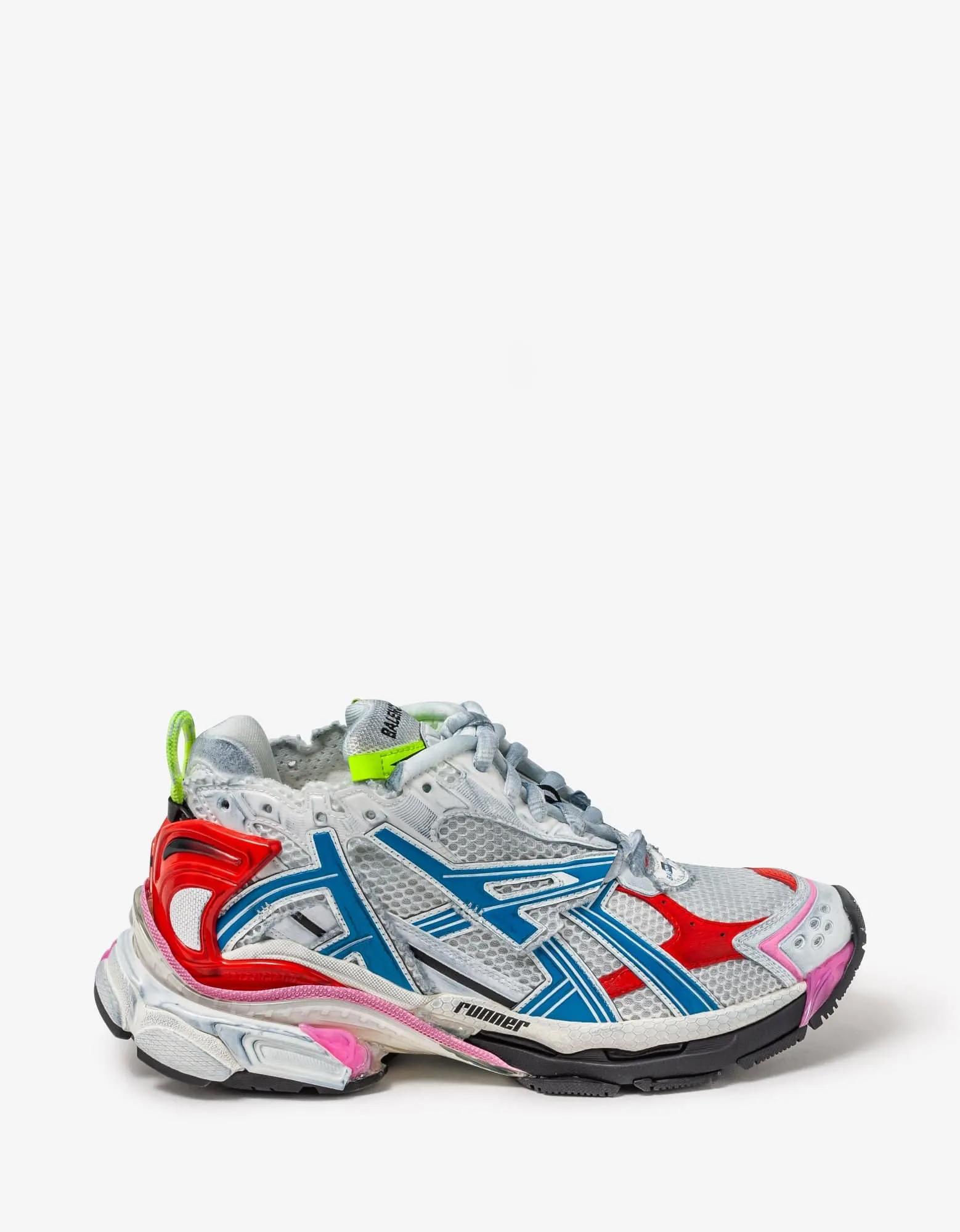 Balenciaga White & Multicolour Runner Trainers