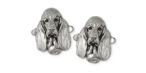 Basset Hound Cufflinks Jewelry Sterling Silver Handmade Dog Cufflinks BAS2-CL