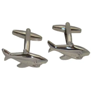 Bassin and Brown Shark Cufflinks - Silver