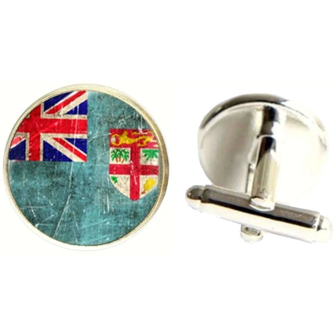 Bassin and Brown Union and St George Faded Flag Cufflinks - Red/White/Blue