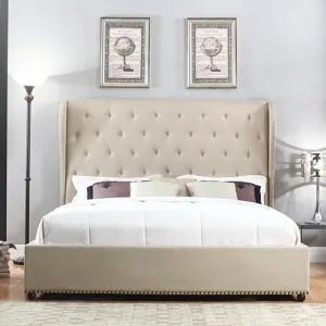 Bedzy Luxe French Provincial King Size Bed Frame - Beige