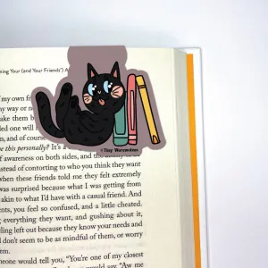 Black Book Cat Laminated Magnetic Bookmark