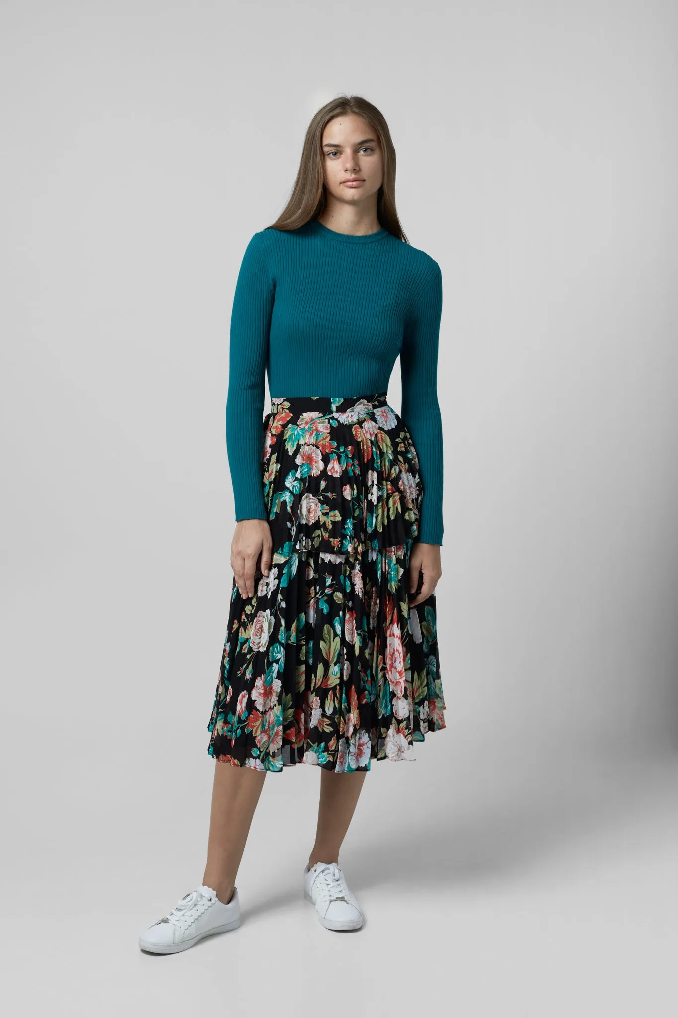 Black Teen Floral Camille Skirt