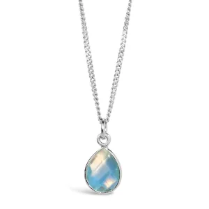 Blue Topaz Charm Necklace | Silver - December