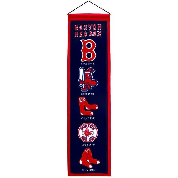 Boston Red Sox Winning Streak Past Mascots Wool Heritage Banner (8"x32")