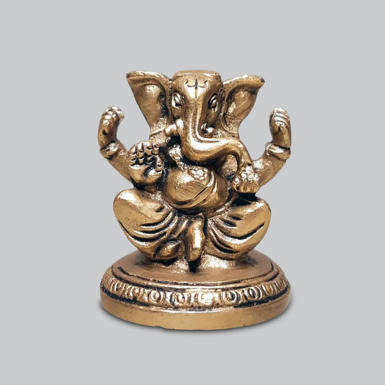 Brass Engraved Ganesha Small 2.5 in