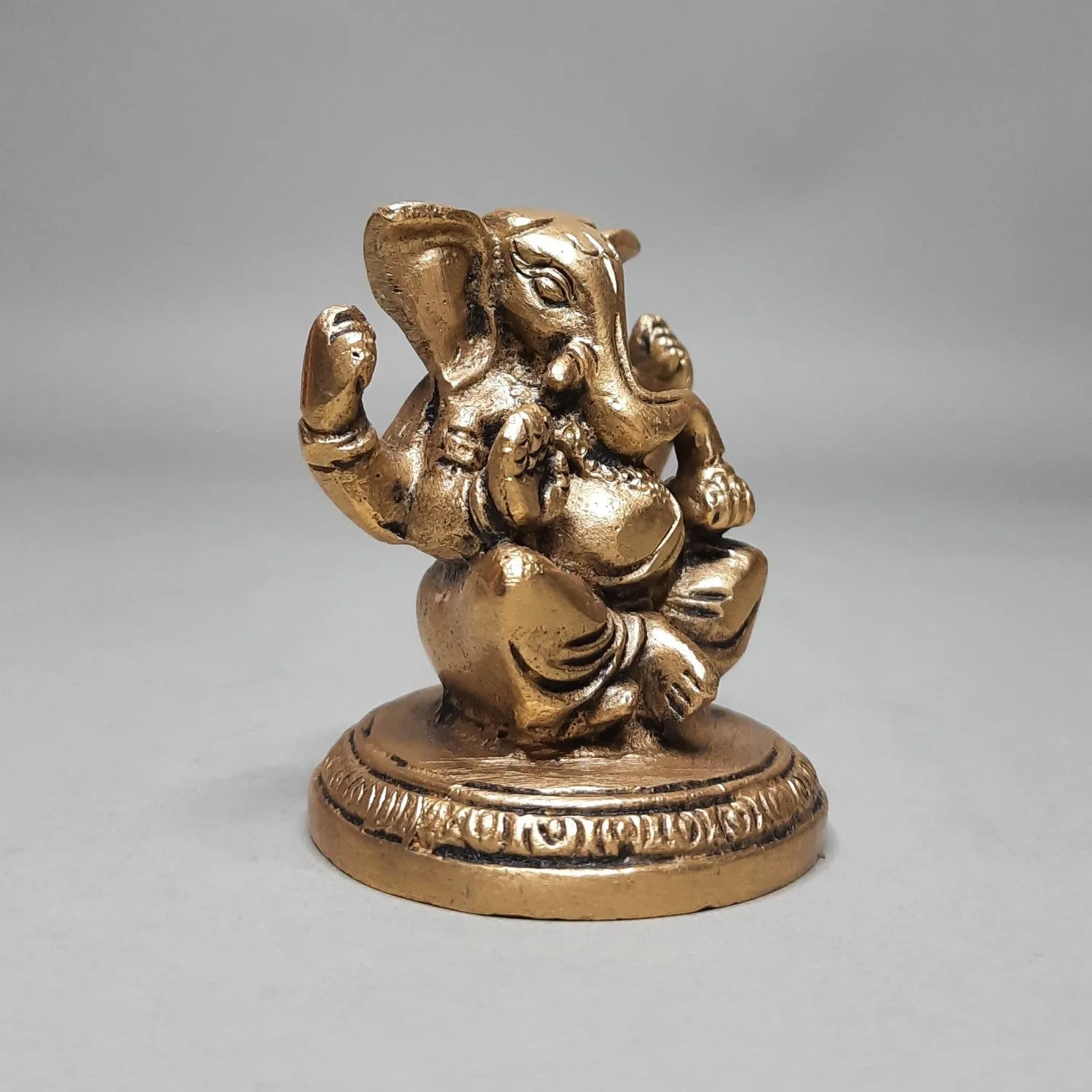 Brass Engraved Ganesha Small 2.5 in