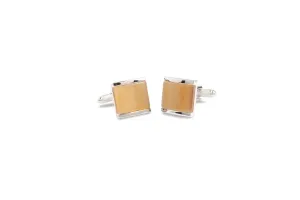 Brown Modern Square Cufflinks