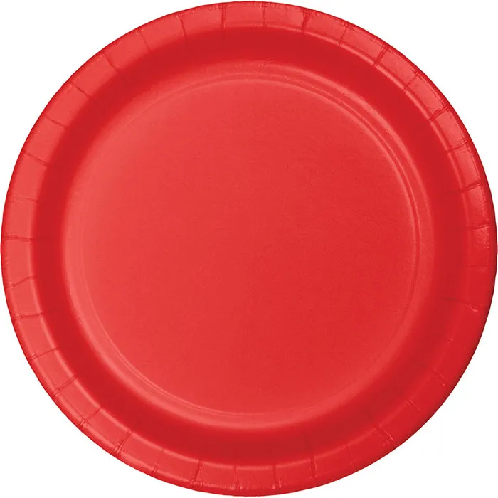 Bulk Classic Red 8.75 inch Paper Dinner Plates (900 per Case)