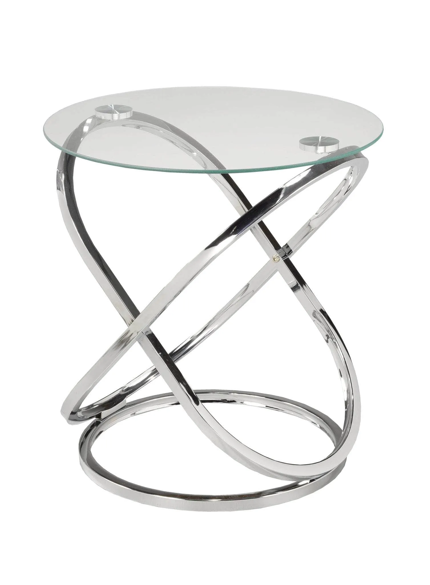 Cairo Modern Round Glass Top Accent Table - Available in 2 Colours