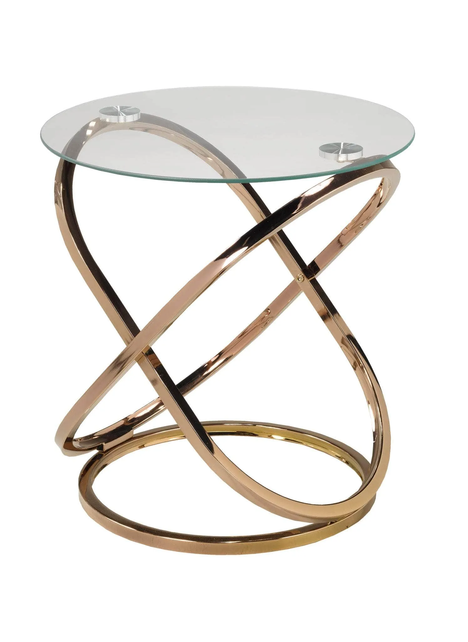 Cairo Modern Round Glass Top Accent Table - Available in 2 Colours