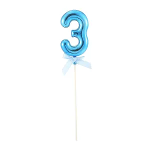 Cake Topper Number '3' - Blue