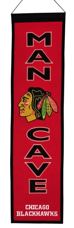 Chicago Blackhawks NHL Winning Streak Man Cave Banner Wool (8"x32")