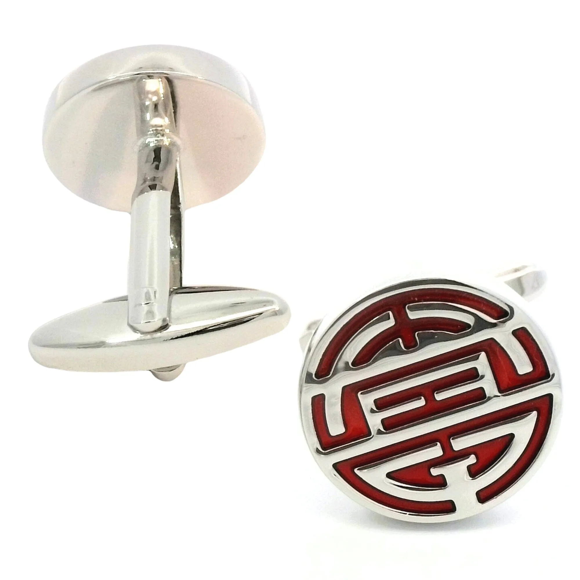 Chinese Longevity Symbol Cufflinks