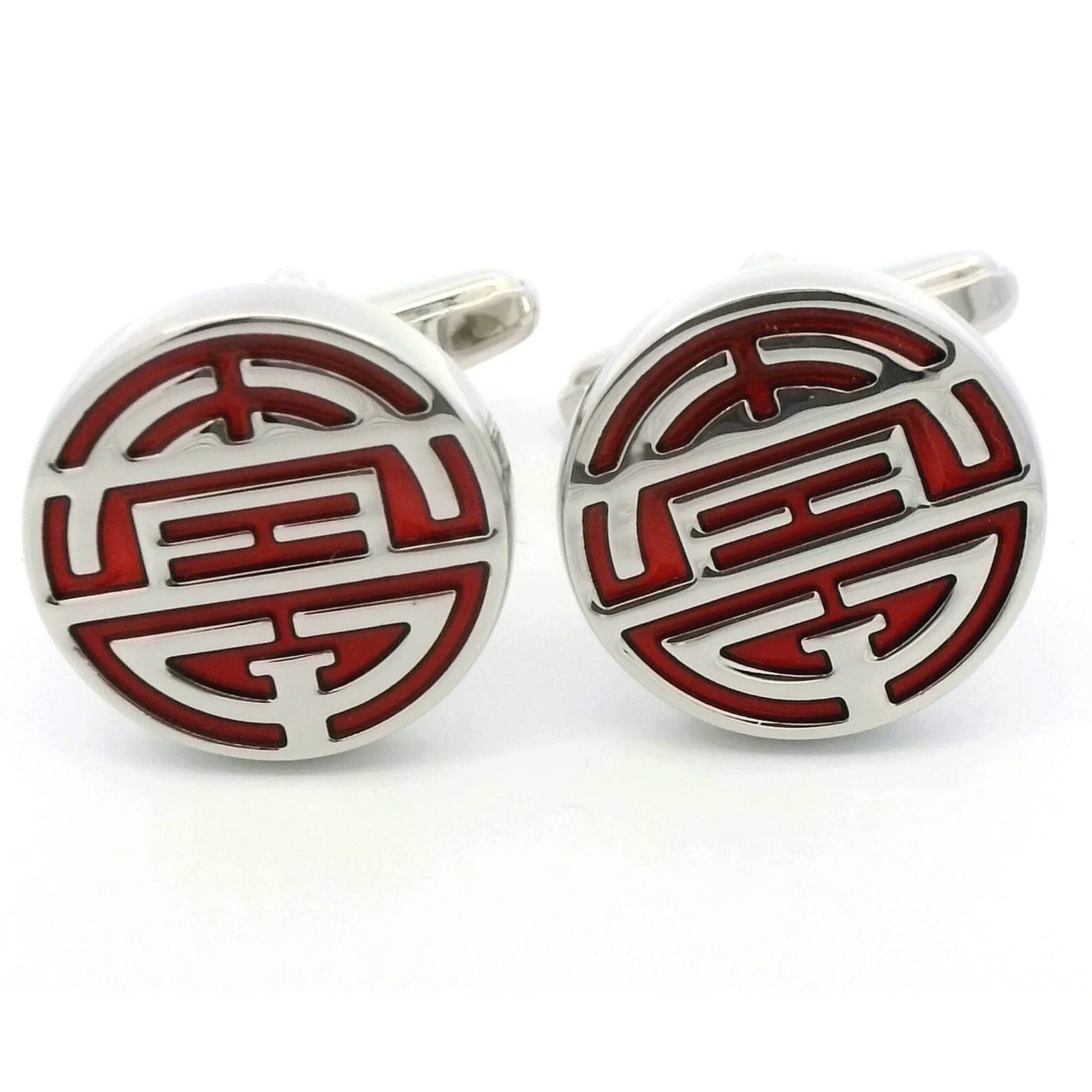 Chinese Longevity Symbol Cufflinks