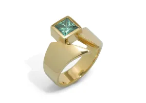 Classic Princess Cut Gemstone Ring, Yellow Gold