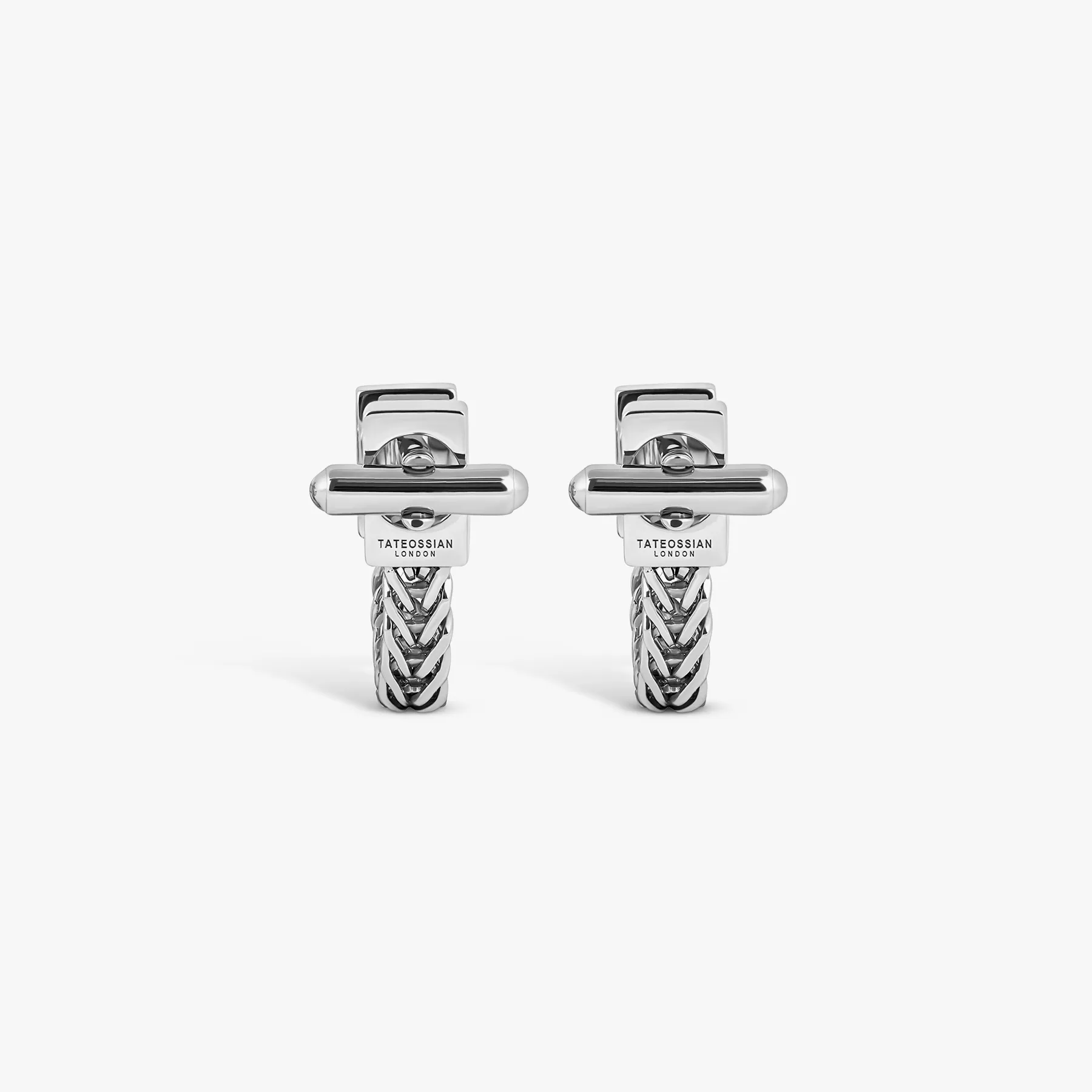 Coda Di Volpe Wrap Around Cufflinks in Rhodium Silver