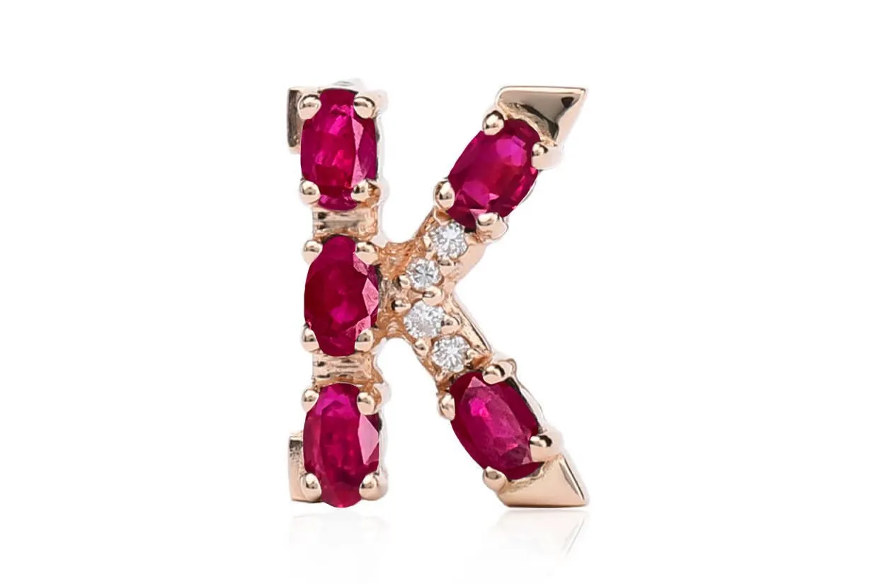 Cufflinks Letter K Initial 18kt Gold