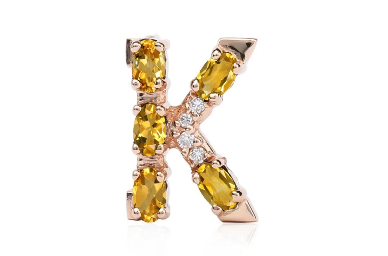 Cufflinks Letter K Initial 18kt Gold