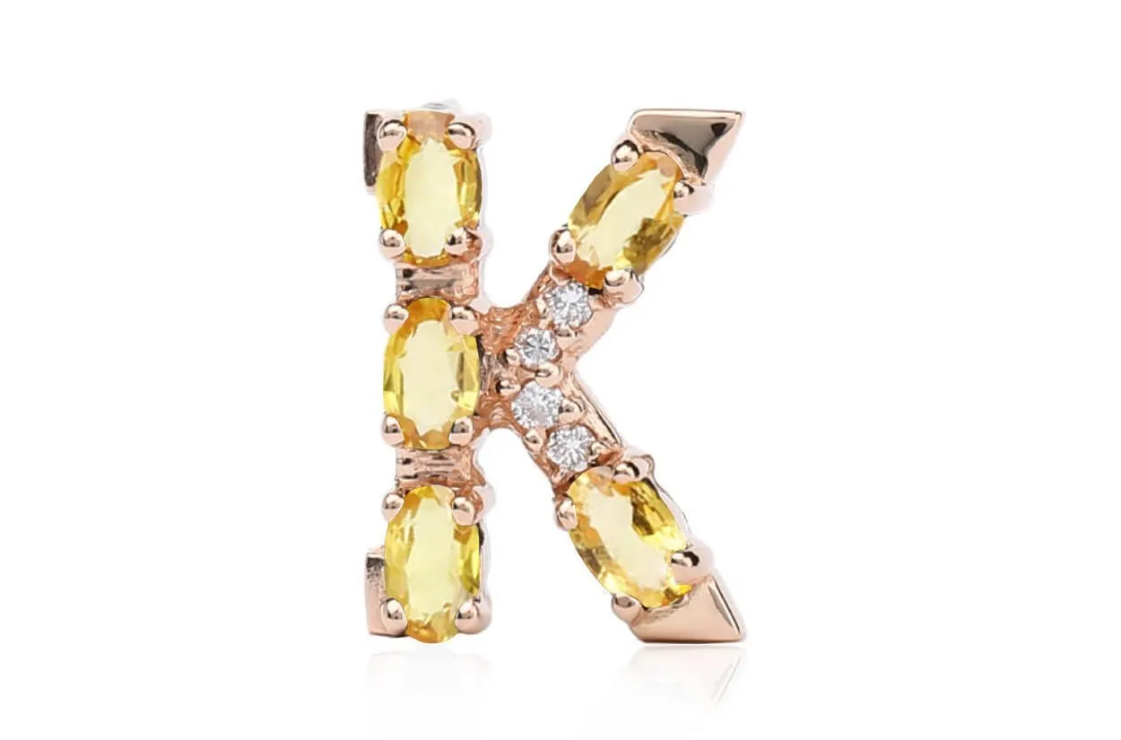 Cufflinks Letter K Initial 18kt Gold