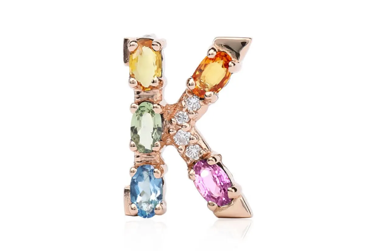 Cufflinks Letter K Initial 18kt Gold