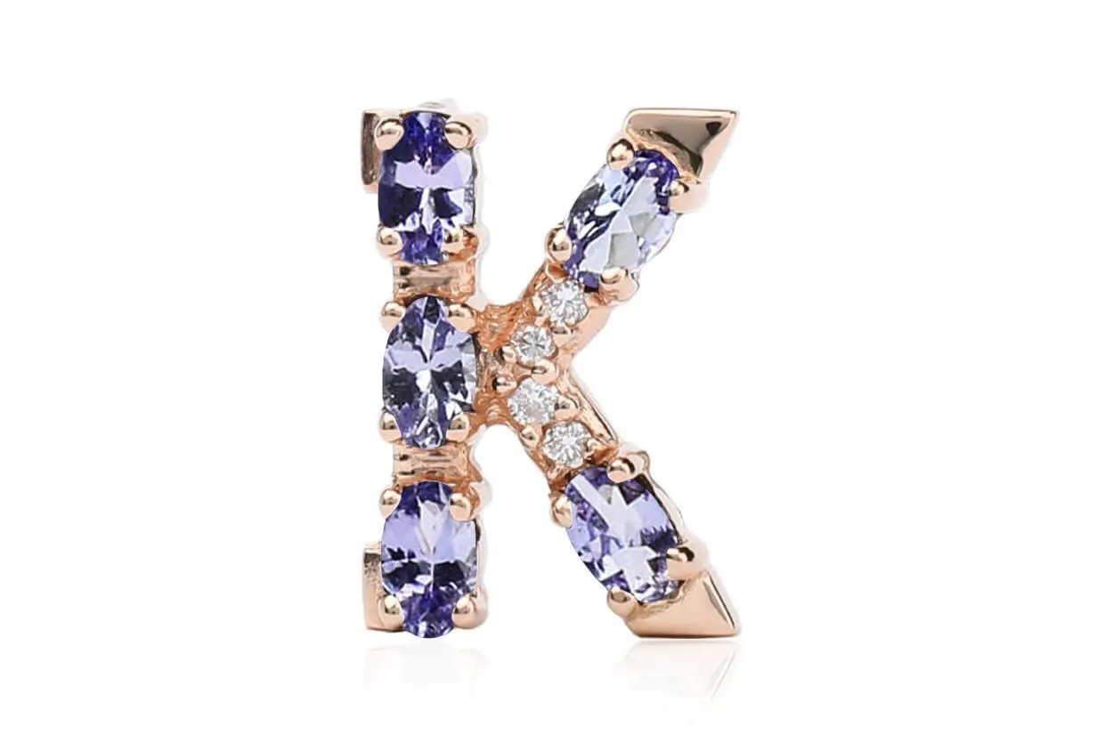 Cufflinks Letter K Initial 18kt Gold