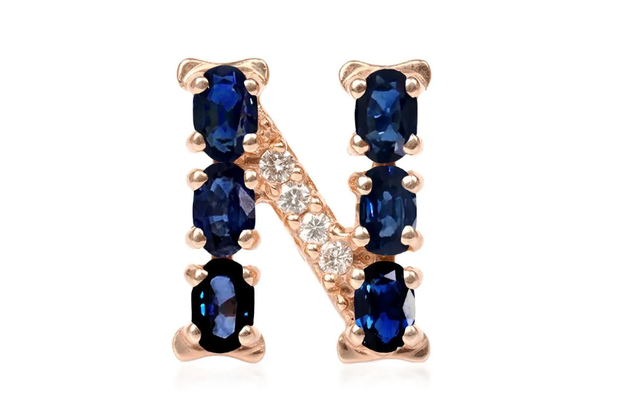 Cufflinks Letter N Initial 18kt Gold