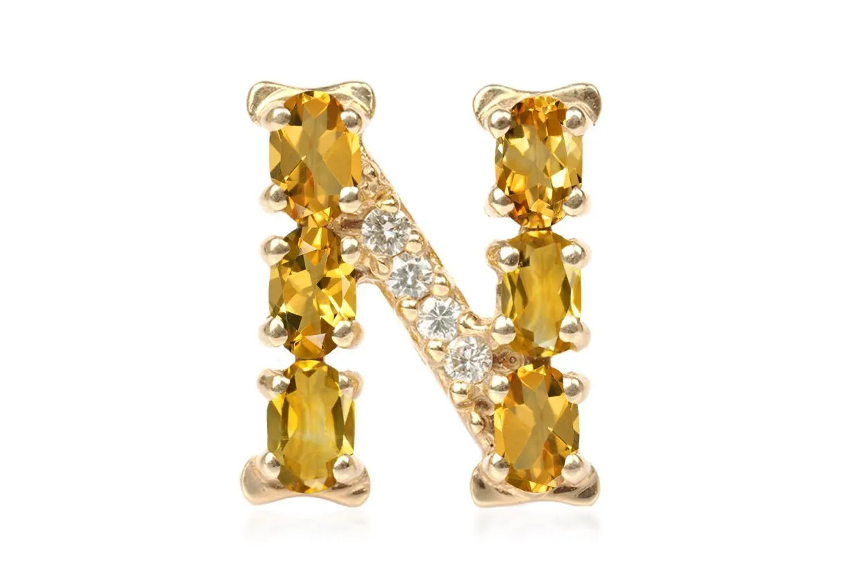 Cufflinks Letter N Initial 18kt Gold