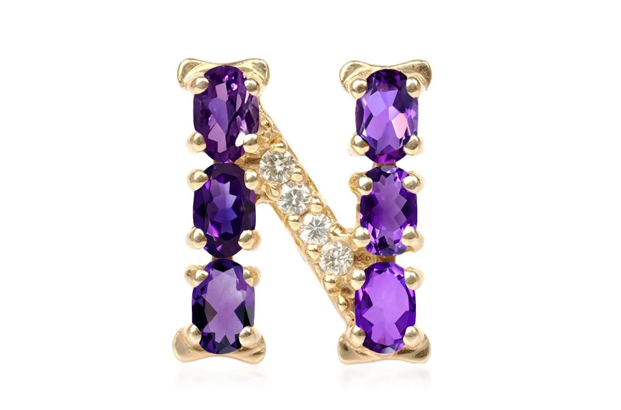 Cufflinks Letter N Initial 18kt Gold