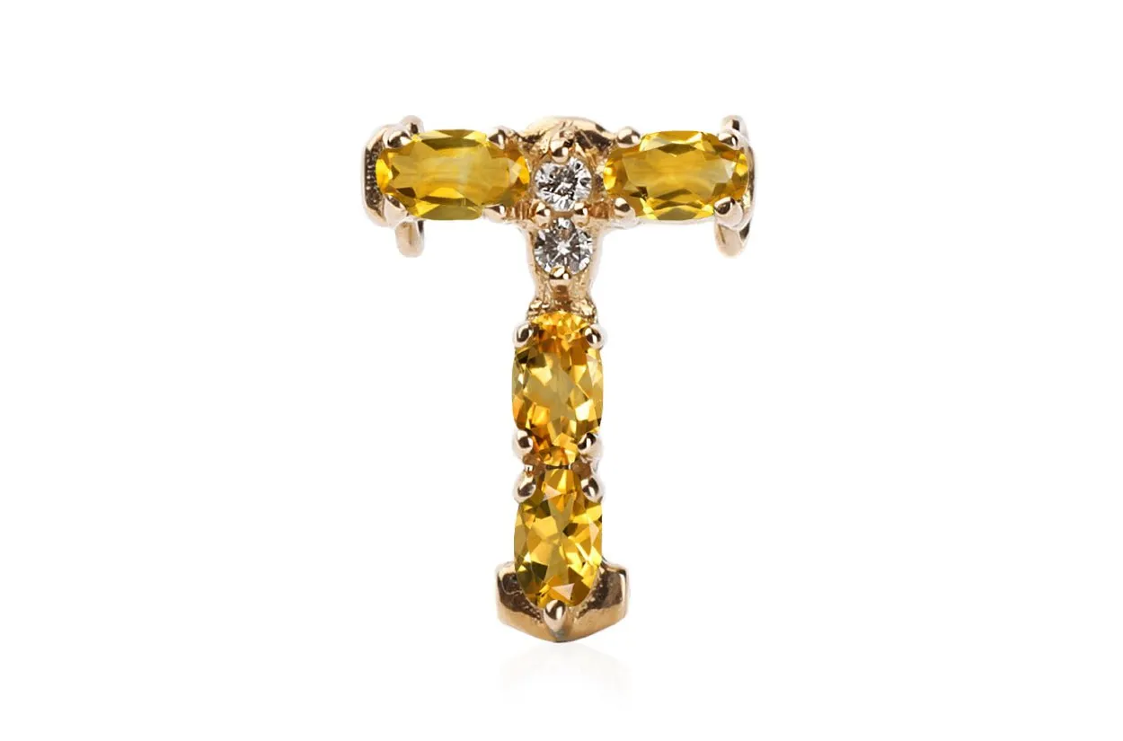 Cufflinks Letter T Initial 18kt Gold