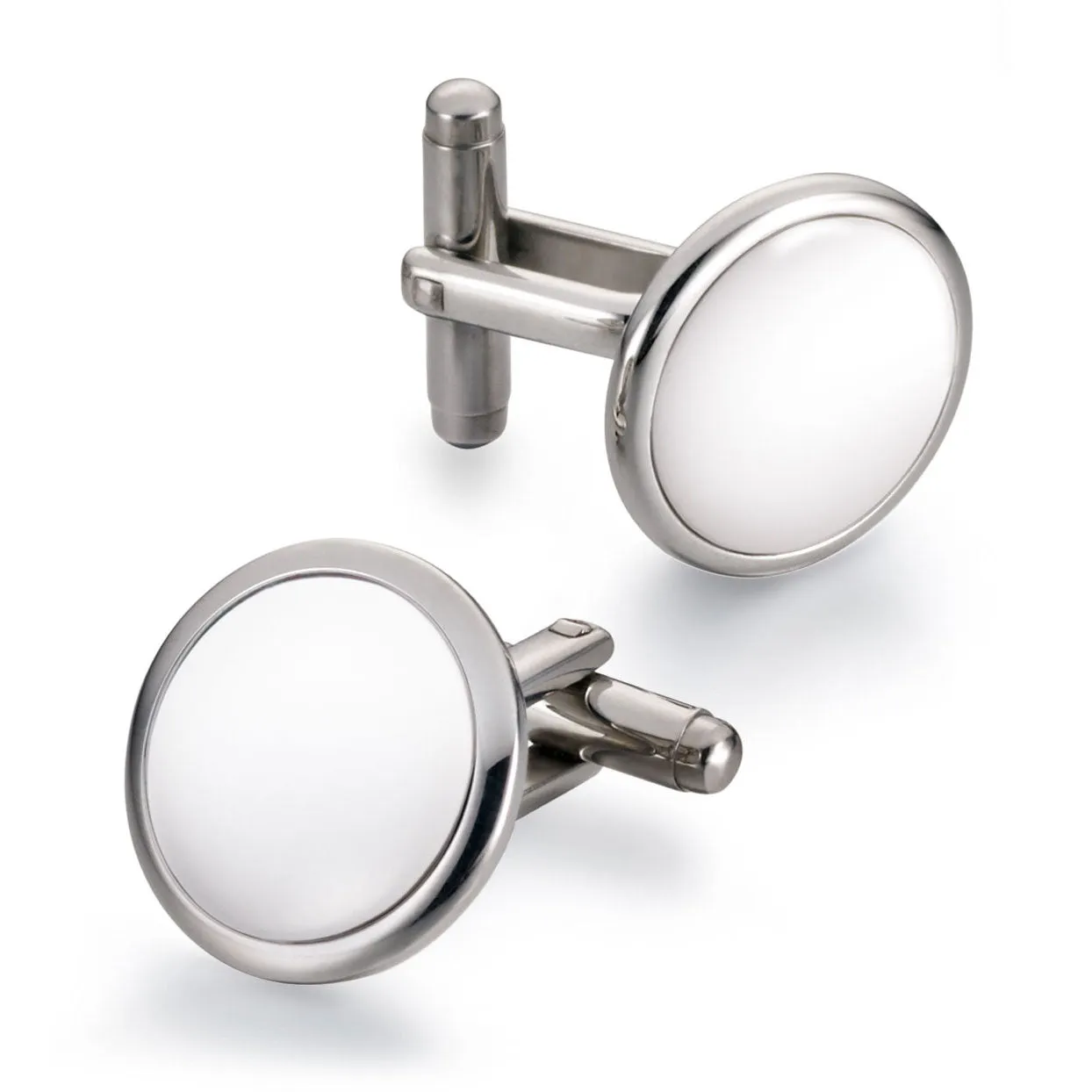 Dalvey DISCUS CUFFLINKS White Onyx