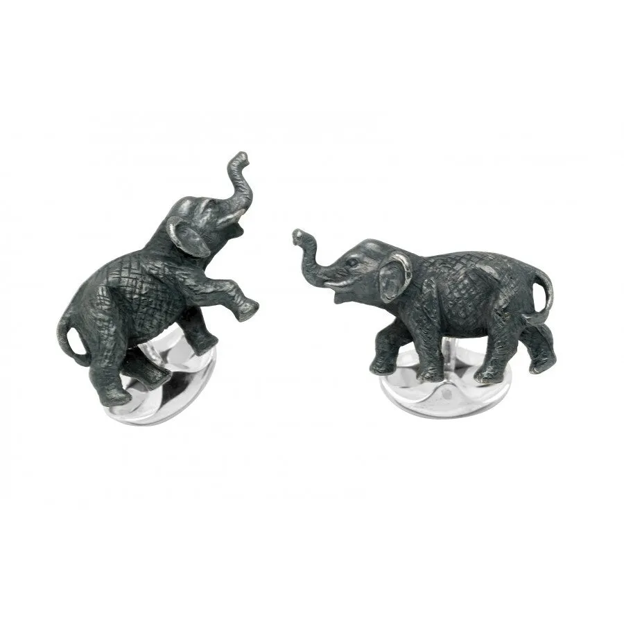 Deakin & Francis Silver Elephant Cufflinks